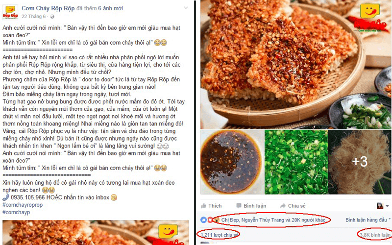 Mẫu content bán hàng trên facebook