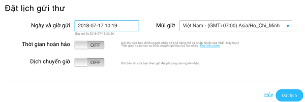 Đặt lịch gửi email