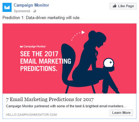 Quảng cáo của một nhà cung cấp dịch vụ email marketing